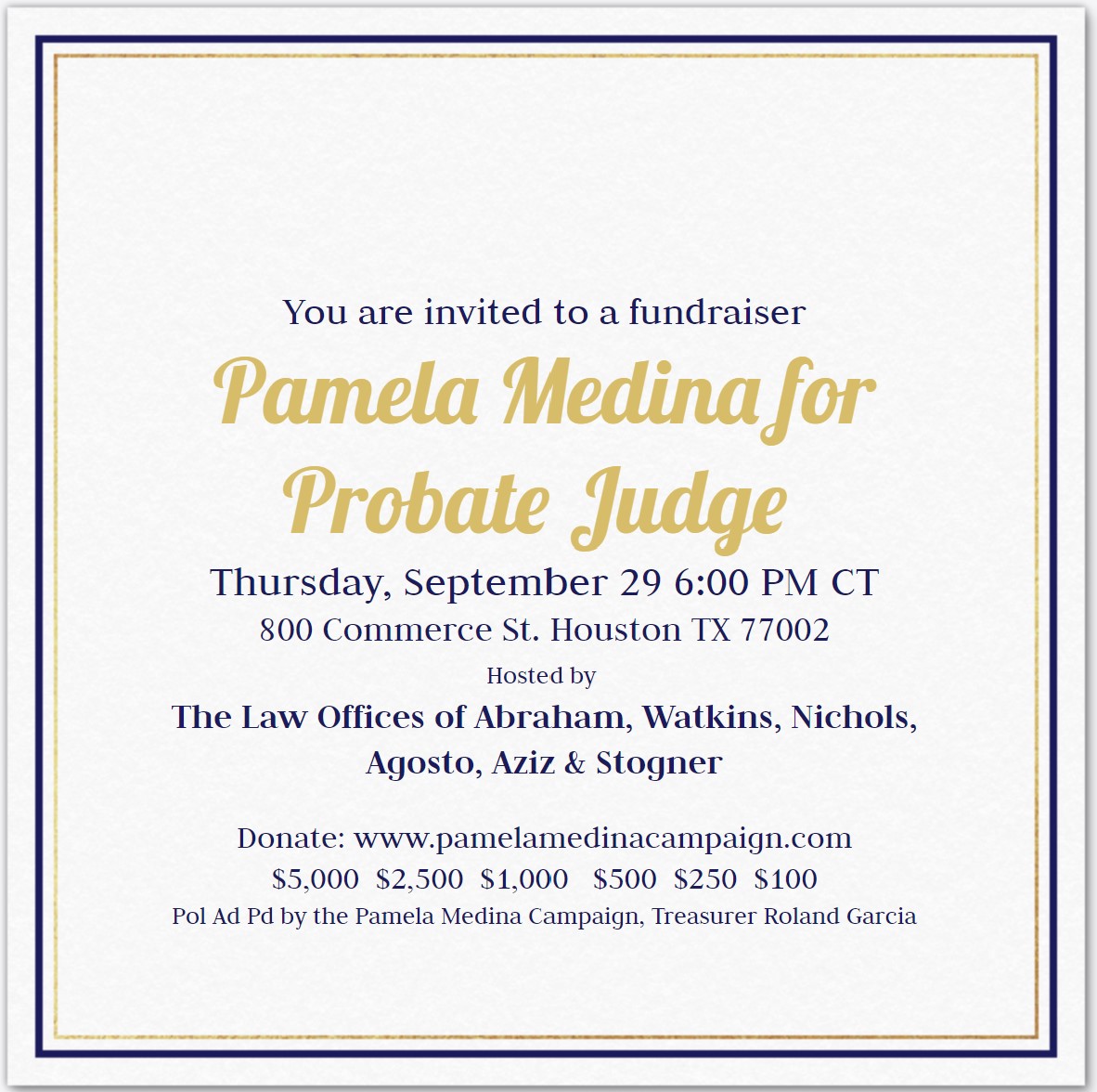 Pamela Medina Campaign Event